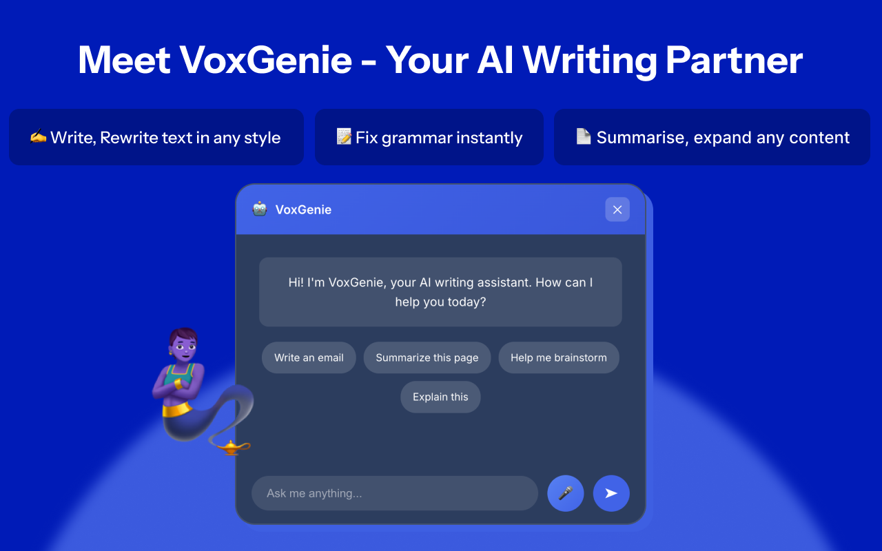 VoxGenie AI Writing Partner